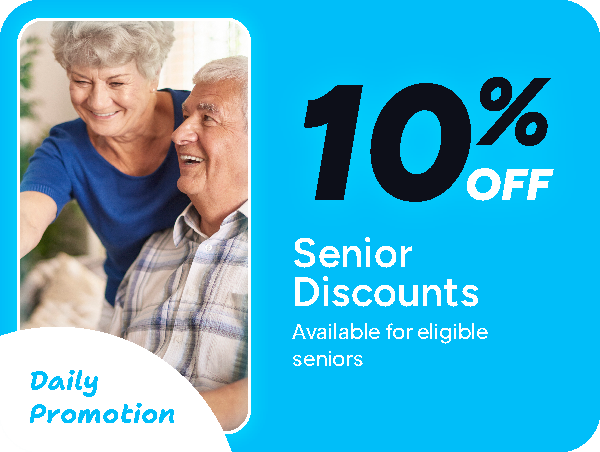 10% OFF For Seniors & Pensioners